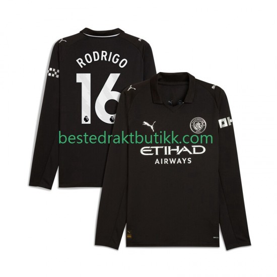 Fotballdrakter Manchester City Rodrigo Hernandez 16 Bortedraktsett 2025-2026 Langermet til Herre