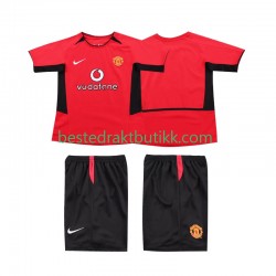 Fotballdrakter Manchester United 2002 Retro Hjemmedraktsett 2004 Kortermet til Barn