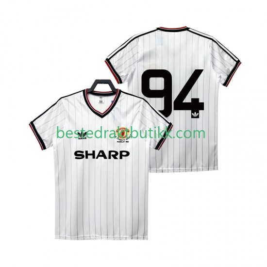 Fotballdrakter Manchester United 94 1983 1984 Retro Bortedraktsett Kortermet til Herre