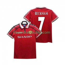 Fotballdrakter Manchester United BECKHAM 7 1998 Retro Hjemmedraktsett 1999 Kortermet til Herre