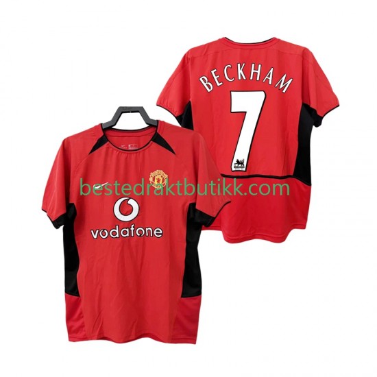 Fotballdrakter Manchester United BECKHAM 7 2002 Retro Hjemmedraktsett 2004 Kortermet til Herre