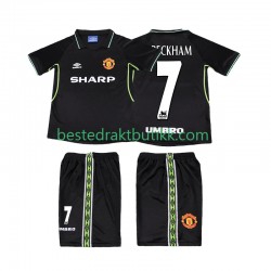 Fotballdrakter Manchester United Beckham 7 1998 Retro Tredjedraktsett 1999 Kortermet til Barn