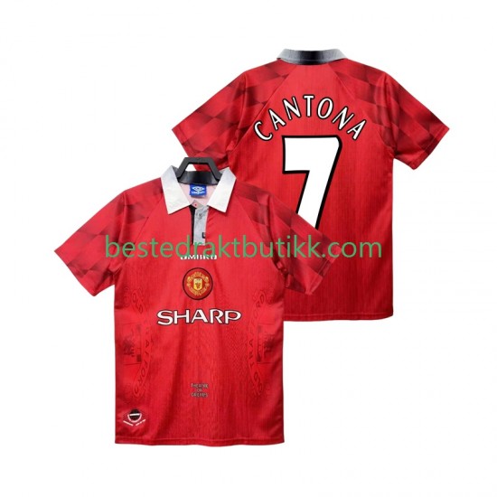 Fotballdrakter Manchester United CANTONA 7 1996 1997 Retro Hjemmedraktsett Kortermet til Herre