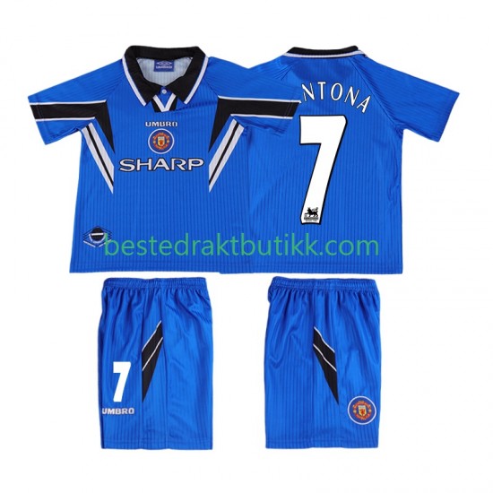 Fotballdrakter Manchester United CONTONA 7 1996 1998 Retro Tredjedraktsett Kortermet til Barn