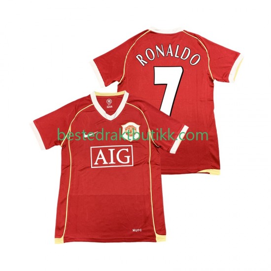 Fotballdrakter Manchester United Cristiano Ronaldo 7 2007 Retro Hjemmedraktsett 2006 Kortermet til Herre