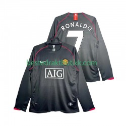 Fotballdrakter Manchester United Critstiano Ronaldo 7 2007 Retro Bortedraktsett 2008 Langermet til Herre