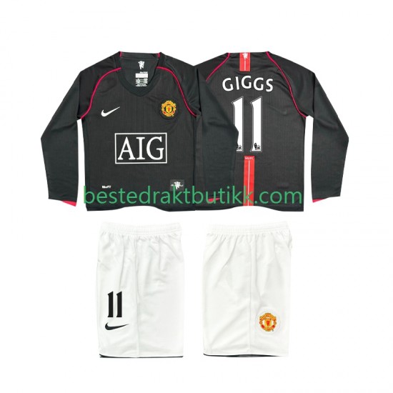 Fotballdrakter Manchester United GIGGS 11 2007 Retro Bortedraktsett 2008 Langermet til Barn