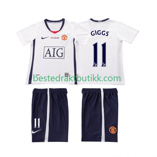 Fotballdrakter Manchester United GIGGS 11 Champions League 2009 Retro Bortedraktsett 2008 Kortermet til Barn