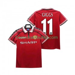 Fotballdrakter Manchester United GIGGS 11 1998 Retro Hjemmedraktsett 1999 Kortermet til Herre