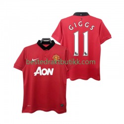 Fotballdrakter Manchester United GIGGS 11 2013 2014 Retro Hjemmedraktsett Kortermet til Herre