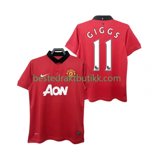 Fotballdrakter Manchester United GIGGS 11 2013 2014 Retro Hjemmedraktsett Kortermet til Herre