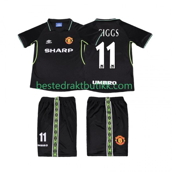 Fotballdrakter Manchester United GIGGS 11 1998 Retro Tredjedraktsett 1999 Kortermet til Barn