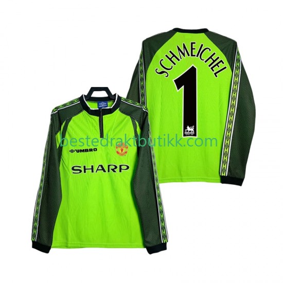 Fotballdrakter Manchester United SCHMEICHEL 1 1998 2000 Keeper Retro Hjemmedraktsett Langermet til Herre