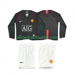 Fotballdrakter Manchester United 2007 Retro Bortedraktsett 2008 Langermet til Barn