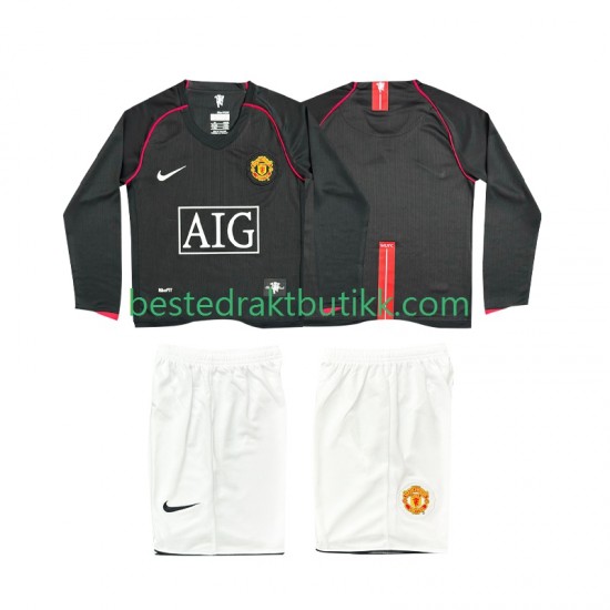 Fotballdrakter Manchester United 2007 Retro Bortedraktsett 2008 Langermet til Barn