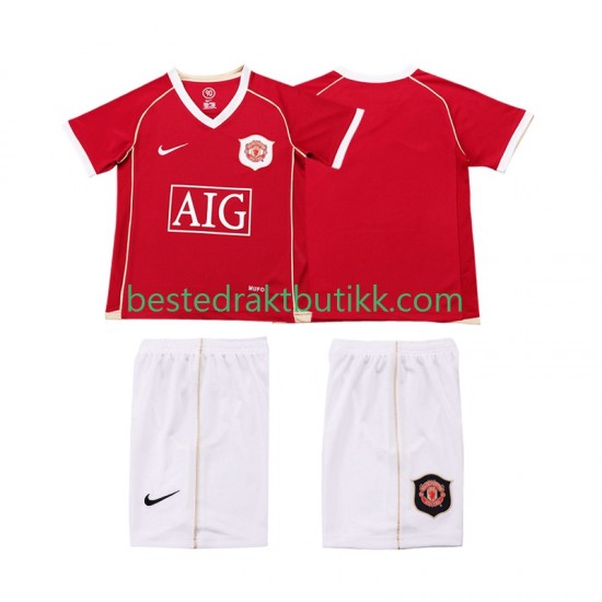 Fotballdrakter Manchester United 2007 Retro Hjemmedraktsett 2006 Kortermet til Barn