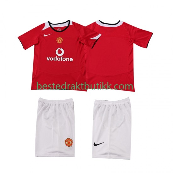 Fotballdrakter Manchester United 2005 Retro Hjemmedraktsett 2006 Kortermet til Barn