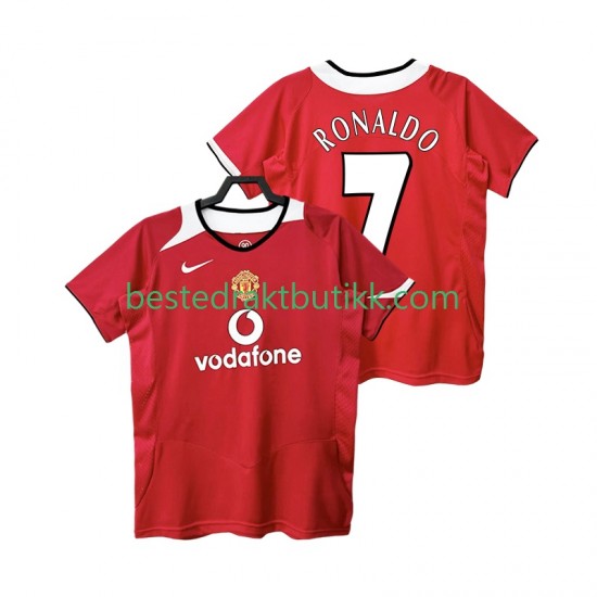 Fotballdrakter Manchester United RONALDO 7 2005 Retro Hjemmedraktsett 2006 Kortermet til Herre