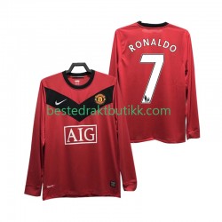 Fotballdrakter Manchester United RONALDO 7 2009 Retro Hjemmedraktsett 2010 Langermet til Herre