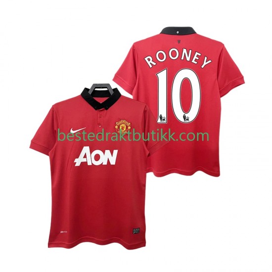 Fotballdrakter Manchester United ROONEY 10 2013 2014 Retro Hjemmedraktsett Kortermet til Herre