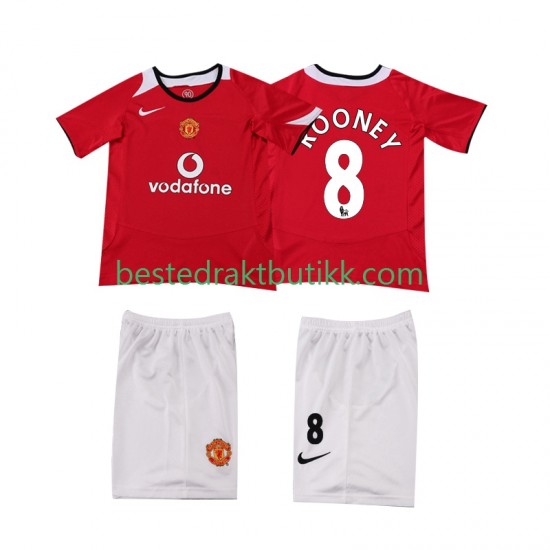 Fotballdrakter Manchester United ROONEY 8 2005 Retro Hjemmedraktsett 2006 Kortermet til Barn