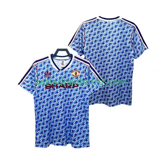 Fotballdrakter Manchester United 1990 1992 Retro Bortedraktsett Kortermet til Herre