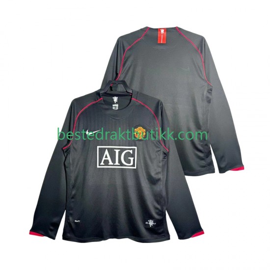 Fotballdrakter Manchester United 2007 Retro Bortedraktsett 2008 Langermet til Herre