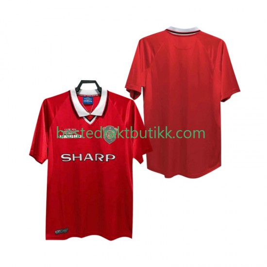 Fotballdrakter Manchester United 2000 Retro Hjemmedraktsett 1999 Kortermet til Herre