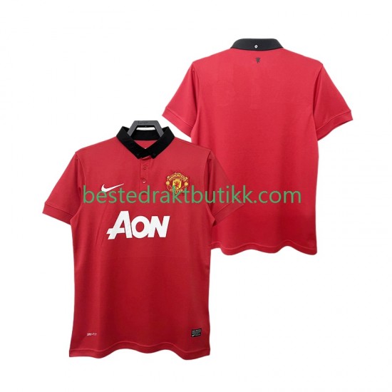 Fotballdrakter Manchester United 2013 2014 Retro Hjemmedraktsett Kortermet til Herre
