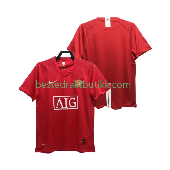 Fotballdrakter Manchester United Premier League 2007 Retro Hjemmedraktsett 2008 Kortermet til Herre