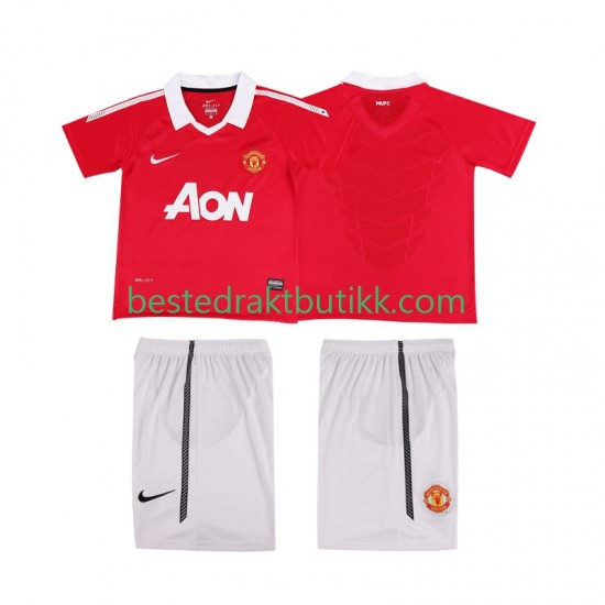 Fotballdrakter Manchester United Retro Hjemmedraktsett 2011 2010 Kortermet til Barn