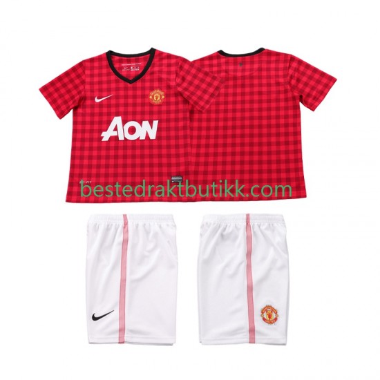 Fotballdrakter Manchester United 2012 2013 Retro Hjemmedraktsett Kortermet til Barn