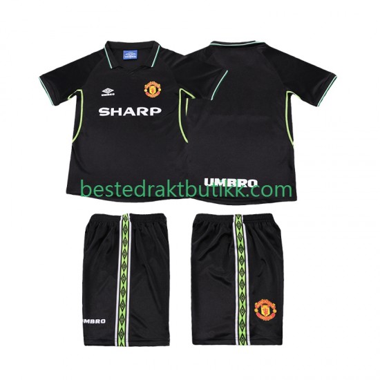 Fotballdrakter Manchester United 1998 Retro Tredjedraktsett 1999 Kortermet til Barn