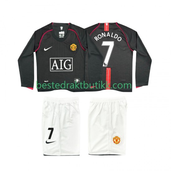 Fotballdrakter Manchester United Ronaldo 7 2007 Retro Bortedraktsett 2008 Langermet til Barn