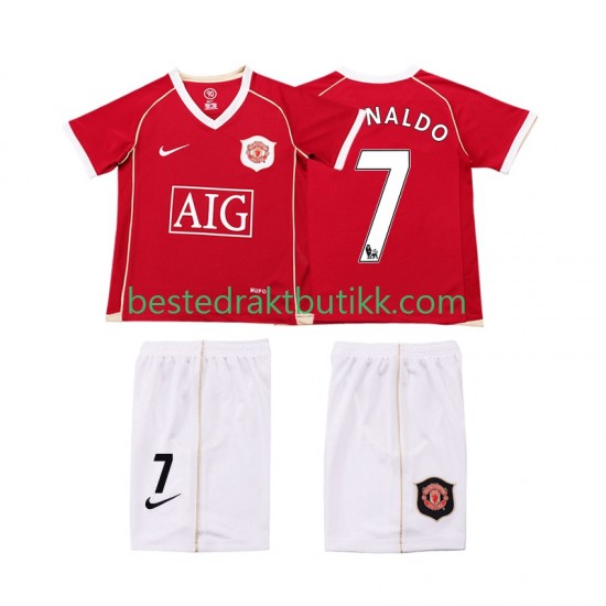 Fotballdrakter Manchester United Ronaldo 7 2007 Retro Hjemmedraktsett 2006 Kortermet til Barn