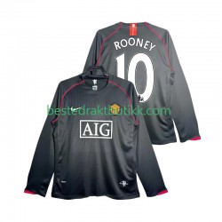 Fotballdrakter Manchester United Rooney 10 2007 Retro Bortedraktsett 2008 Langermet til Herre
