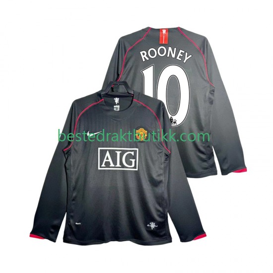 Fotballdrakter Manchester United Rooney 10 2007 Retro Bortedraktsett 2008 Langermet til Herre