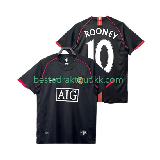 Fotballdrakter Manchester United Rooney 10 2007 Retro Bortedraktsett 2008 Kortermet til Herre