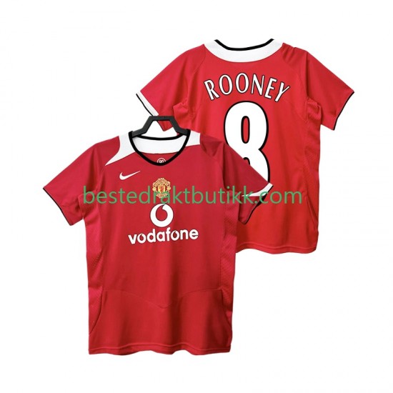 Fotballdrakter Manchester United Rooney 8 2005 Retro Hjemmedraktsett 2006 Kortermet til Herre