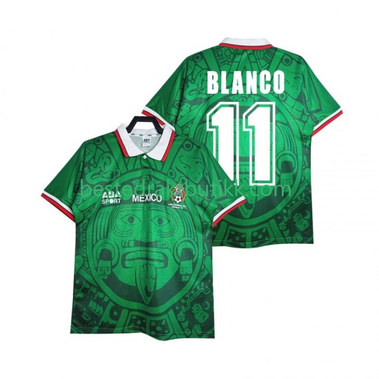 Fotballdrakter Mexico BLANCO 11 1998 Retro Hjemmedraktsett Kortermet til Herre