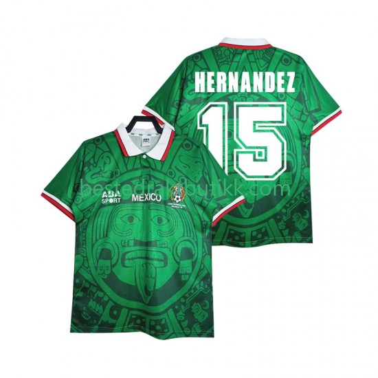 Fotballdrakter Mexico HERNANDEZ 15 1998 Retro Hjemmedraktsett Kortermet til Herre