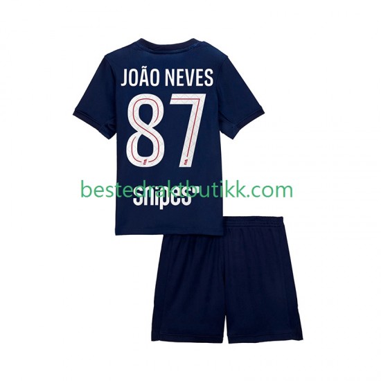 Fotballdrakter Paris Saint-Germain Joao Neves 87 Hjemmedraktsett 2025-2026 Kortermet til Barn