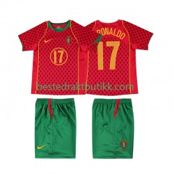 Fotballdrakter Portugal Cristiano Ronaldo 17 Retro Hjemmedraktsett 2004 Kortermet til Barn