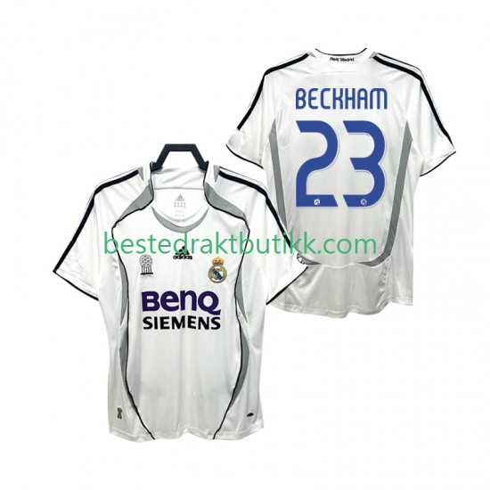 Fotballdrakter Real Madrid BECKHAM 23 2007 Retro Hjemmedraktsett 2006 Kortermet til Herre