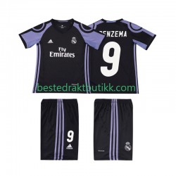 Fotballdrakter Real Madrid BENZEMA 9 2016 2017 Retro Tredjedraktsett Kortermet til Barn