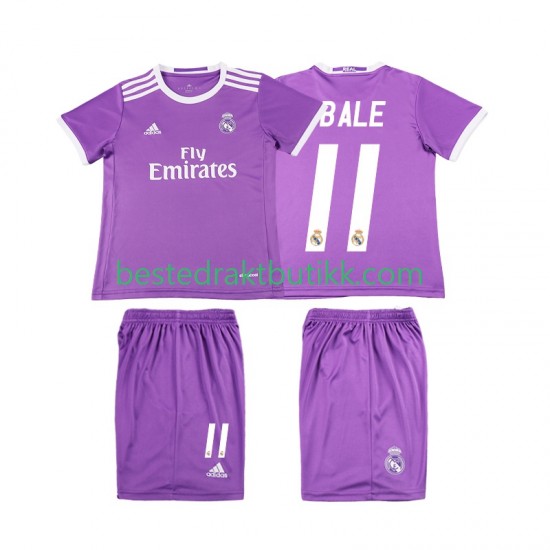 Fotballdrakter Real Madrid Bale 11 2016 2017 Retro Bortedraktsett Kortermet til Barn