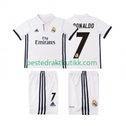 Fotballdrakter Real Madrid Cristiano Ronaldo 7 2016 2017 Retro Hjemmedraktsett Kortermet til Barn