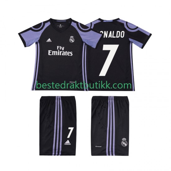 Fotballdrakter Real Madrid Cristiano Ronaldo 7 2016 2017 Retro Tredjedraktsett Kortermet til Barn