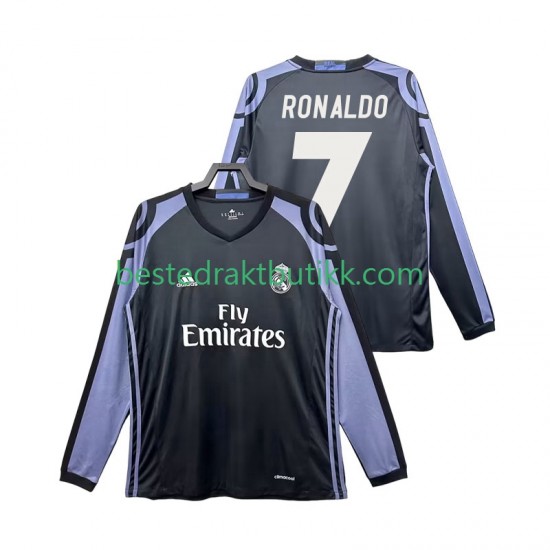 Fotballdrakter Real Madrid Cristiano Ronaldo 7 2016 2017 Retro Tredjedraktsett Langermet til Herre
