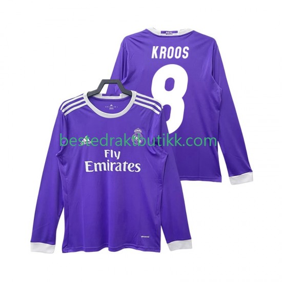 Fotballdrakter Real Madrid KROOS 8 2016 2017 Retro Bortedraktsett Langermet til Herre